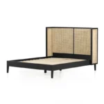 Wooden Cane Wingback Bed - Image 7
