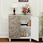 Hand Carved Accent Cabinet - Image 5