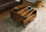 Solid Wood Coffee Table with Storage - Image 2