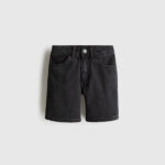 Black denim shorts