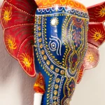 Blue Handpainted Elephant Wall Decor - Image 2