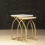 Set of 2 Antique Modern Shape End Table