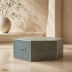 Modern Round Bone Inly Coffee Table