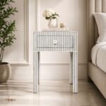Modern Grey or White Color Bone Inlay Bedside Table