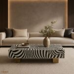 Modern Bone Inly Zebra Coffee Table