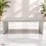 Modern Bone Inly Grey Coffee Table for Living Room