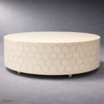 Modern Round Grey Mix Bone Inly Coffee Table
