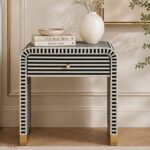 Black or White Bone Inlay Bedside Table