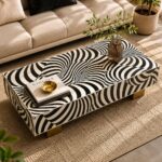 Modern Bone Inly Zebra Coffee Table - Image 3