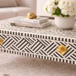 Modern Bone Inly Zebra Line Coffee Table - Image 2