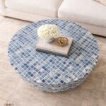 Round Bone Inly Blue Coffee Table - Image 2