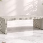 Modern Bone Inly Grey Coffee Table for Living Room - Image 2