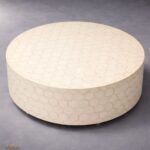 Modern Round Grey Mix Bone Inly Coffee Table - Image 2