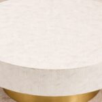 Modern Round White Mix Bone Inly Coffee Table - Image 4