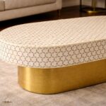 Modern Bone Inly Coffee Table With Golden Legs - Image 3