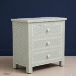 Green or White Bone Inlay Bedside Table - Image 2