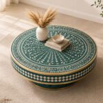Modern Round Green Bone Inly Coffee Table - Image 2