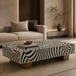 Modern Bone Inly Zebra Coffee Table - Image 4