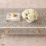 Modern Bone Inly Zebra Line Coffee Table - Image 3
