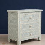 Green or White Bone Inlay Bedside Table - Image 3