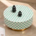 Round Green Bone Inly Coffee Table - Image 2