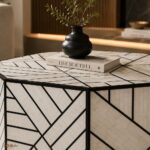 Modern Round Bone Inly Coffee Table - Image 4