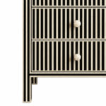 Black White Stripe Bone Inlay Chest of Drawers Handmade 3 Drawer Dresser Modern Luxury Storage Cabinet Bedroom Furniture - Image 4