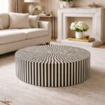 Round Bone Inly Black or White Coffee Table - Image 4