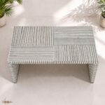 Modern Bone Inly Grey Coffee Table for Living Room - Image 4