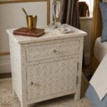 Grey Bone Inlay Bedside Table - Image 2