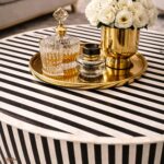 Modern Round Black or White Mix Bone Inly Coffee Table - Image 5