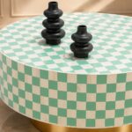 Round Green Bone Inly Coffee Table - Image 4