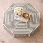 Modern Round Green Bone Inly Coffee Table - Image 5