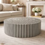 Round Bone Inly Black or White Coffee Table