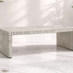 Modern Bone Inly Grey Coffee Table for Living Room - Image 5