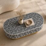 Modern Black Floral Bone Inly Coffee Table - Image 5