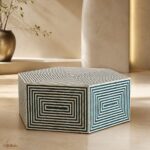 Modern Round Bone Inly Coffee Table - Image 5